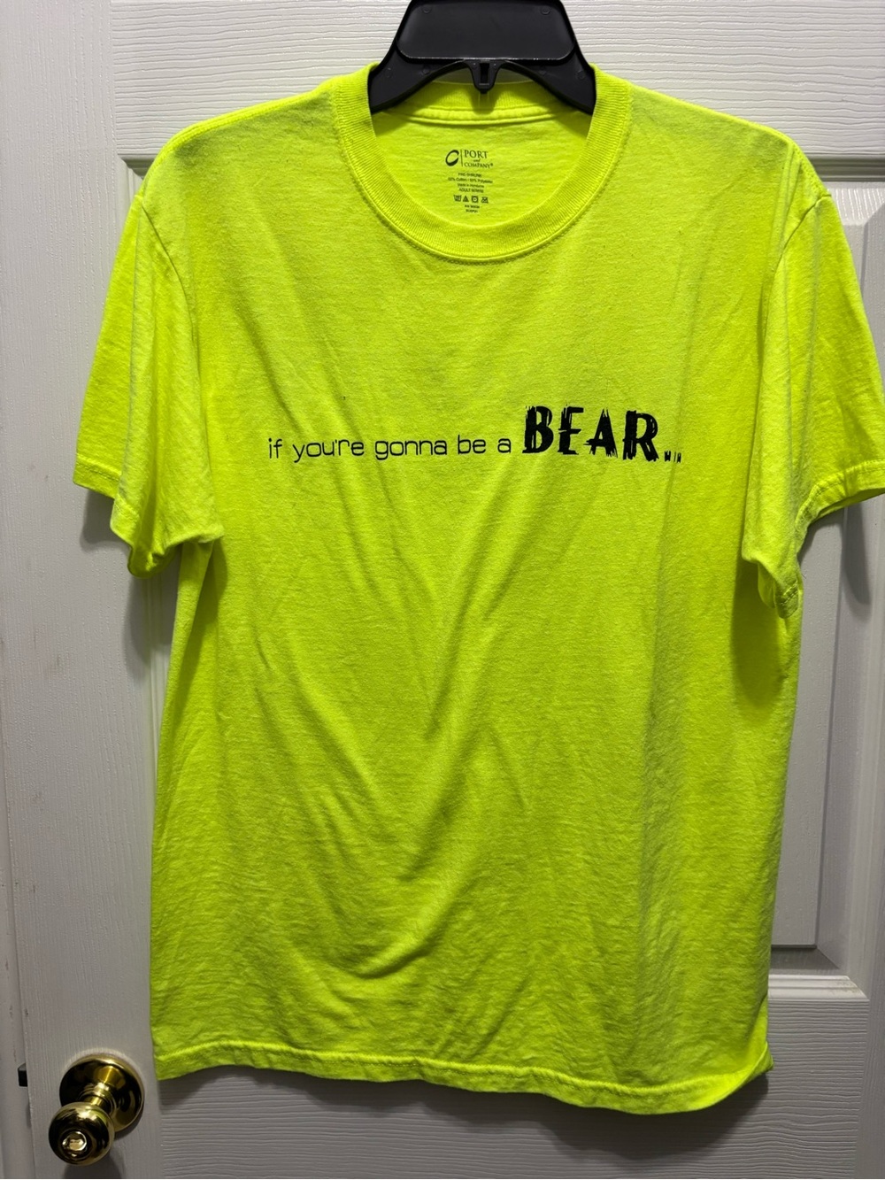 High-Visibility Neon Yellow Graphic Tee - 'if you're gonna be a BEAR'